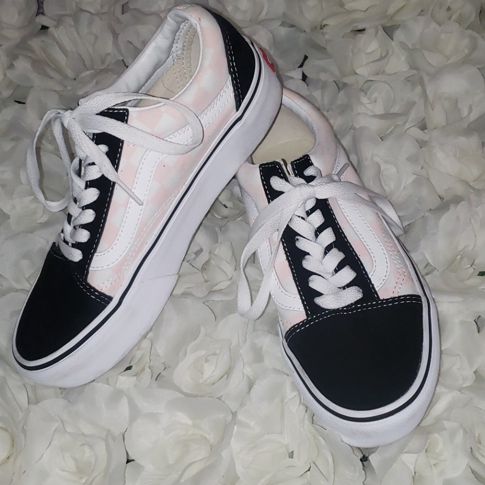 Vans 6.5W Pink Checkered Plaform Sneaker